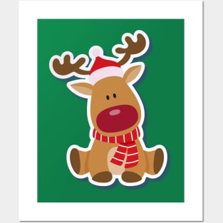 Christmas Moose / Reindeer / Elk / Rudolph Posters and Art